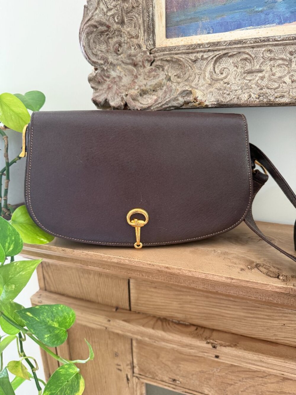 Gucci - Chocolate Brown Leather Shoulder Bag